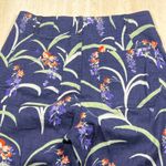 Maeve Anthropologie The Colette Floral Wide Leg Pants Navy Purple Orange Size 28 Blue Photo 10