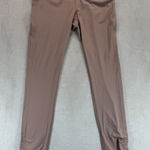 FP Movement High Waisted Leggings Smocked Waist Ruched Ankle XS READ Brown Photo 0