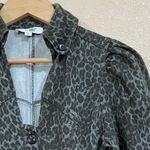 Marissa Webb Collective mera green leopard distressed denim dress Size 2 Photo 2