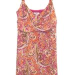 Ann Taylor Loft Paisley Ruched Dress Pink Orange 6 Photo 0