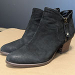 Zodiac  Kaylin Western Ankle Boots Black Suede Leather Heeled Womens 8.5 Booties Photo 0