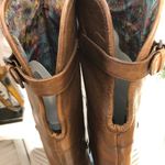 Crown Over The Knee Boots vtge Steampunk Caramel Brown genuine Leather Size 6 5 Photo 12