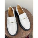 Maje NWT  White Leather Platform Loafers Chunky Sole Gold Detail Women Shoes 39 Photo 9