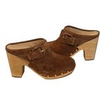 Veronica Beard  Dacey Suede Wooden Heeled Mules Pecan Size 11 NEW Photo 6
