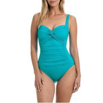 La Blanca Size 6 Island Goddess Twist Shirred One Piece - Turquoise Photo 7