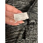 Knox Rose L Black White Fringe Cardigan Boho Open Front Chunky Knit Sweater Coat Photo 10