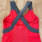 Lululemon  Push Ur Limits Tank Top Red Coral Gray Size 6 Criss Cross Back Passion Photo 4