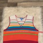 Evan Picone  vintage cotton sleeveless sweater tank multi stripe XL Photo 4