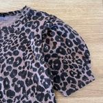 Sanctuary Leopard Animal Print Puff Short Sleeve Tee T-Shirt Dress Photo 2