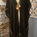 Chic Black and Gold Tassel Kimono with tie front Size undefined Photo 0