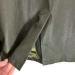Maeve Anthropologie Kellie Faux Leather Trench Coat Utility Jacket Green Size 8 Photo 11