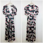 SALONI floral silk midi dress Red Size 4 Photo 6