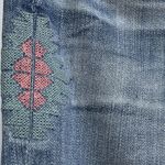 AG Adriano Goldschmied AG SZ 29R Stilt Jeans Cigarette Leg Embroidered Low-Rise Pockets Light Wash Blue Photo 5