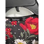 Boohoo Floral Print Bodysuit Women’s US 10 Black Red Daisy Rose Festival Y2K Photo 4