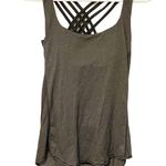 Lululemon  Size 6 Grey Black Wild Tank Open Back Built in Padded Bra Photo 0