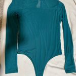 Buckle Teal Long Sleeve Bodysuit Photo 0