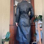 Vintage 80s leather duster trench coat Split Ends Ltd. Black coat jacket Photo 1