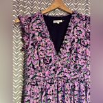 FREE THE ROSES | Floral Ruffle Detail Long Dress, Size S Purple Photo 4
