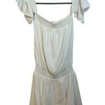 Amanda Uprichard  White Smocked Off Shoulder Drop Waist Mini Dress Photo 0
