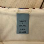 Shade & Shore NWT Women's Shirred High Waist Bikini Bottom Palm Blue Burgundy L Photo 4