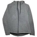 Stoic Jacket Drawstring Hood Ribbed Full Zip Cotton Long Sleeve Knit Gray Medium Photo 0