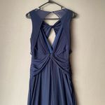 Badgley Mischka  sz 6 navy blue maxi long  formal‎ gown Photo 2