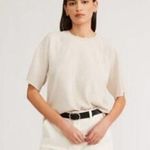 Everlane  Organic Cotton Waffle Tee Short Sleeve Cream Beige Size XS Photo 1