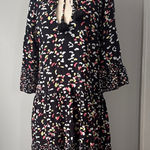 Maaji Black Multicolor Mini Dress Size Large Dreamer Black Opal Tunic 3/4 Sleeve Photo 0