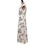 Free People  All I Got Floral‎ Maxi Dress V Neck Short Sleeve Tie Waist Boho Photo 4