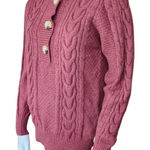 Entro Dark Rust Cable Knit 3 Button Sweater (S) Photo 0