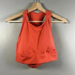 Aerie Womens Chill Play Move Sports Bra M Orange High Neck Open Back Breathable Photo 2