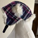 Pink and Black Plaid Faux Fur Trapper Ski Snowboard Hunter Hat NWT‎ Purple Photo 2