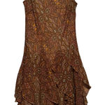 Bethany Women's‎ Orange Purple Paisley Sleeveless Ruffled Dress Size 8 Photo 0