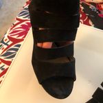 Isola  Black Strappy Peeptoe Stiletto Leather Heels Photo 2