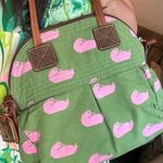 Dooney & Bourke RARE🔥Authentic Leather/cotton Duck print Satchel/Shoulder bag Photo 0