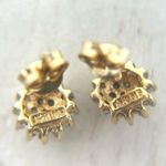 Genuine 14K & brilliant cut diamond flower cluster earrings & pendant set, NWOT Photo 3