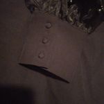 Main Strip Mock Neck Mini Dress-Large-Organza Sheer Sleeves-Pearl Embellishments Photo 5