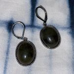 New Silver Toned 3 Green Stone Ring w/matching Earrings Jewelry Set Size 8 Photo 4