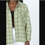Princess Polly Brinley Green Plaid Oversized Shirt 8 Photo 4