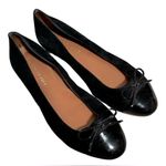 Shoes of Prey Black Suede Leather Bow Ballet Flat Photo 0