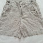 Athleta Women’s High-Waist Cream Linen Shorts Size 6 – Lightweight & Chic Photo 1