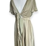 Billy J Sunny Daze Olive Green Tie Front Cutout Dress Size 14 Photo 8