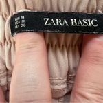 ZARA Wide Leg Crop Trousers Khaki Beige Pants Pleated High Waist Chinos Women’s Sz M Photo 7