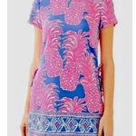 Lilly Pulitzer Blanca Stretch Romper size 0 blue haven little flamenco pineapple Photo 0