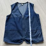 Alia Vest Womens 12 Blue Zip Up Pinstripe Denim Casual Pockets Stretch Layering Photo 4