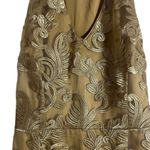 Laundry by Shelli Segal Gold Embroidered Sleeveless V-Neck Formal Gown Size 10 Photo 2