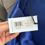 We Wore What  Blue Satin And green Feather Dress Photo 3