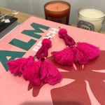 Hot Pink Tassel Oversized Earring Photo 3