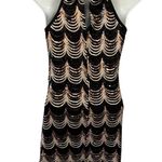 VTG Sequin Bodycon Party Dress Sz 11 JR High Neck Mini Stretch Homecoming Party Black Size L Photo 3