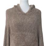 EXPRESS Taupe Teddy Hooded Plush Bell Sleeve Sweater Dress Women's Size Large Photo 7